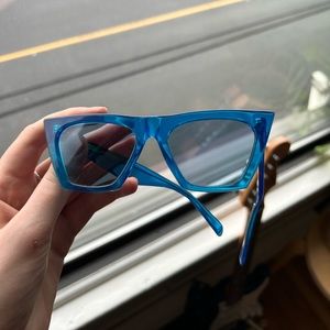 Cèline sunglasses, blue frame blue tint lenses.